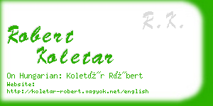 robert koletar business card